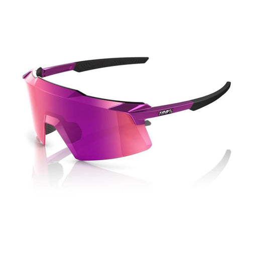 100% Aerocraft Sunglasses, Gloss Purple Chrome frame - Purple Multilayer Mirror Lens