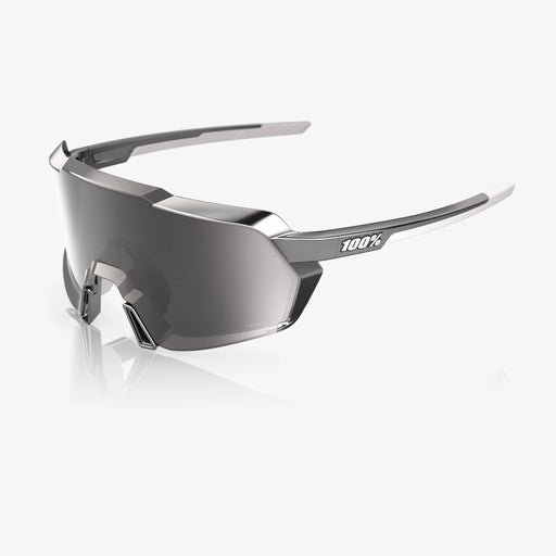 100% Korbin Sunglasses,Gloss Black Chrome HiPER Silver Chrome Mirror Lens