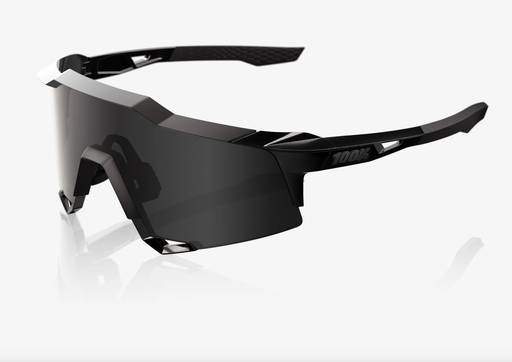 100% Speedcraft Matte Black Gloss Black Sunglasses, Black Mirror