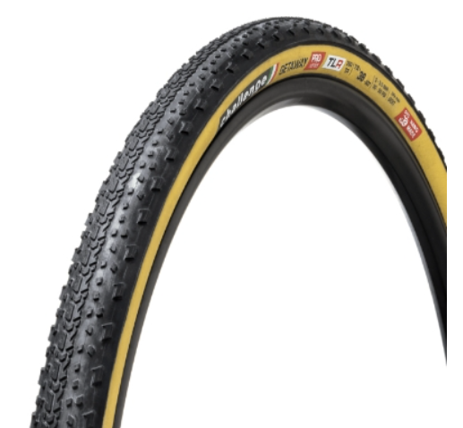 Getaway Pro TLR clincher tire Tubeless Ready 700 x 36 260TPI PPS2 black/tan Challenge Getaway Pro TLR Gravel Clincher Tire,