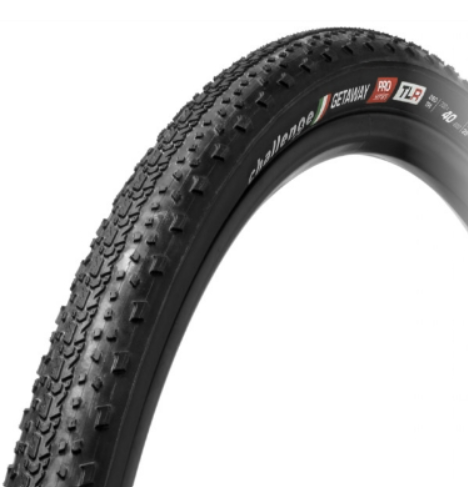 Getaway Pro TLR clincher tire Tubeless Ready 700 x 40 260TPI PPS2 black/black Challenge Getaway Pro TLR Gravel Clincher Tire,