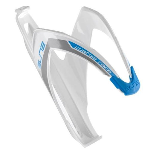 White/Blue Elite Custom Race Water Bottle Cage - Options