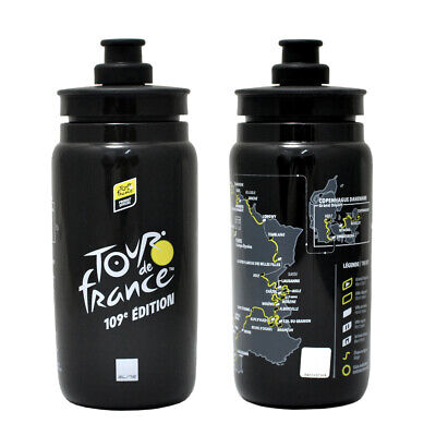 Elite Fly Tour de France Water Bottle, Black Map - 550ml