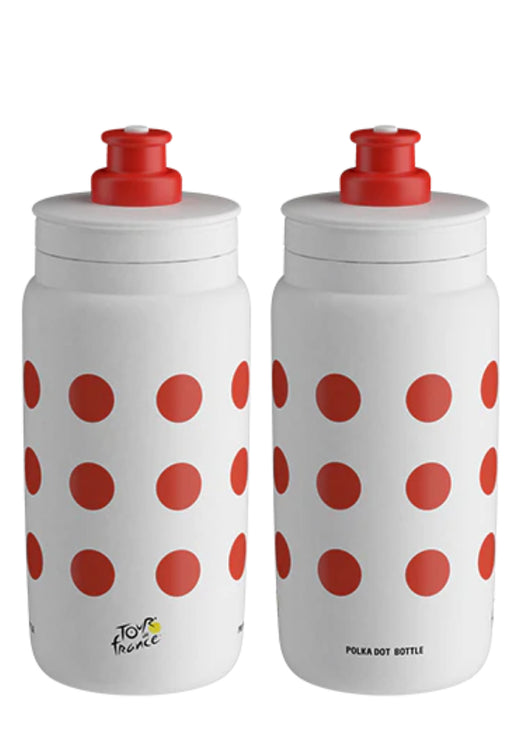 Elite Fly Tour de France Water Bottle, Red Polka Dot - 550ml